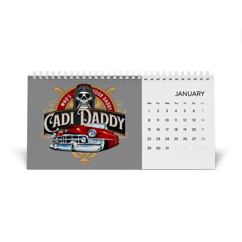 Tonys Pinstriping Desk Calendar 2024 Grid Etsy