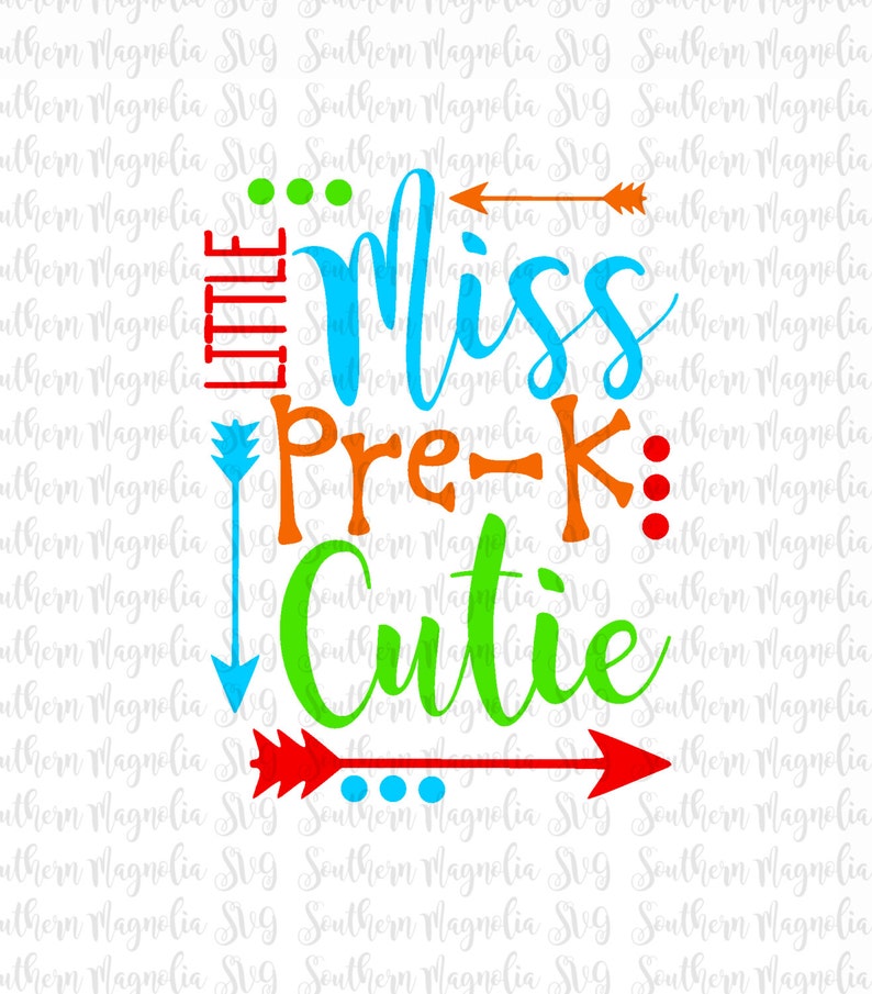 Little Miss Pre-K Cutie Back to School SVG Princess First Day of School Preschool Silhouette Cricut Cut File SVG Design image 1