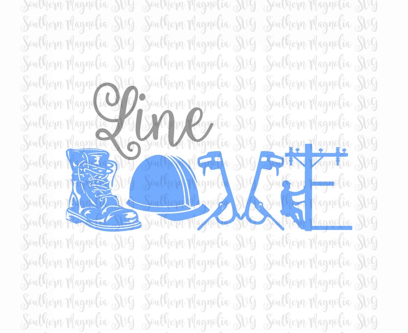 Download Line LOVE Lineman Wife of a Lineman Silhouette Cricut | Etsy