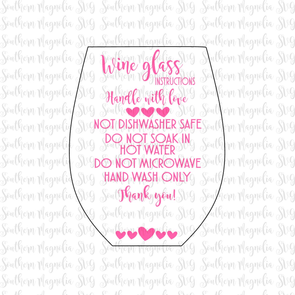 Stemless Wine Glass Care Card Instructions Print and Cut Etsy
