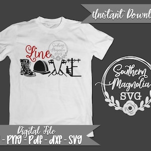 Line LOVE - Lineman - Frau eines Lineman - Silhouette - Cricut - Plotterdatei - SVG Design