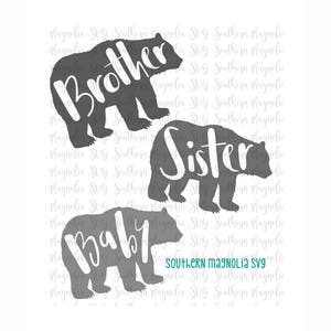 Brother, Sister, Baby Bear BUNDLE - Geschwister Bundle - Schnittdatei - SVG Design - Geschwister - Mama - Papa - Baby - Bruder - Schwester - Jungtier - Bär