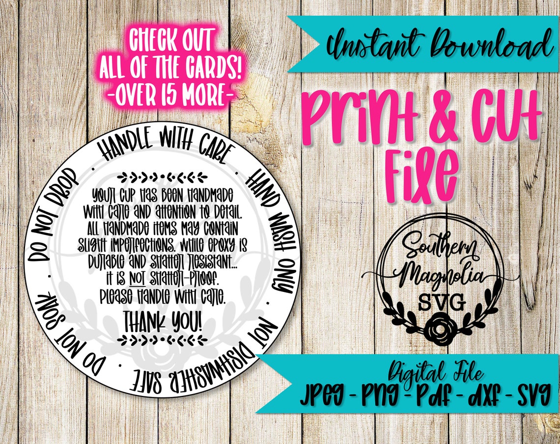 epoxy cup care card epoxied cup care card instructions etsy