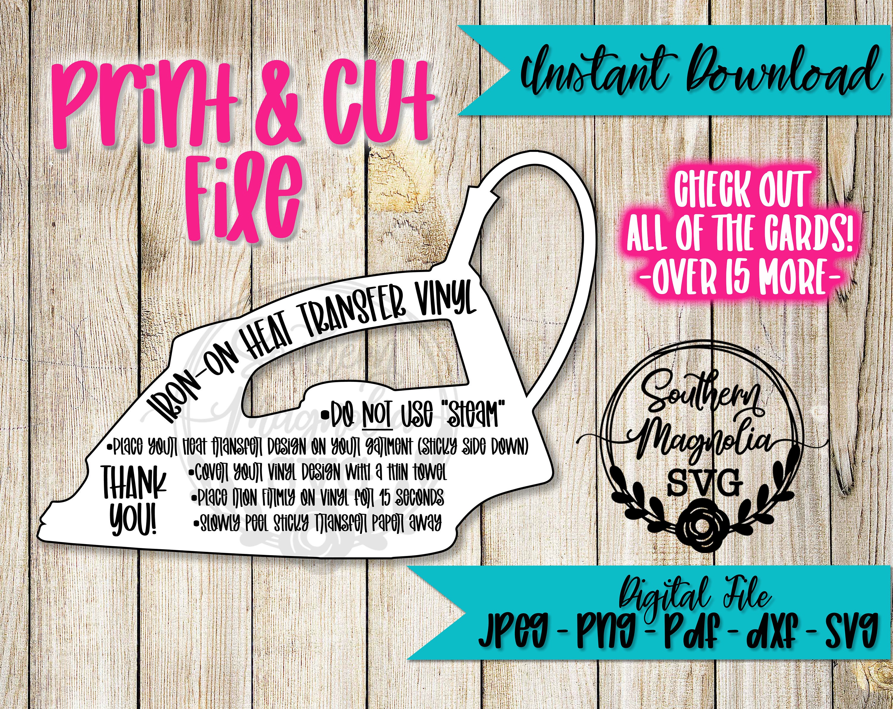 Instructions Printable Htv For Cricut Iron-on Heat Transfer Vinyl