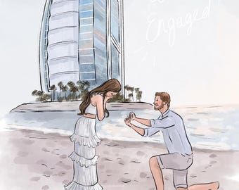 Engagement Illustration Art Print