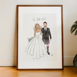 Wedding Couple Illustration Art Print