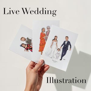 Live Wedding Illustrator - Live Wedding Painting - Painted Favours - Illustrated Guest Portraits - Event Illustrator