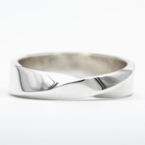 Wide Twisted Wedding Band - 5.5mm Sterling Silver Mobius Ring - Men&#39;s Mobius Wedding Band - Infinity Mobius Strip Ring