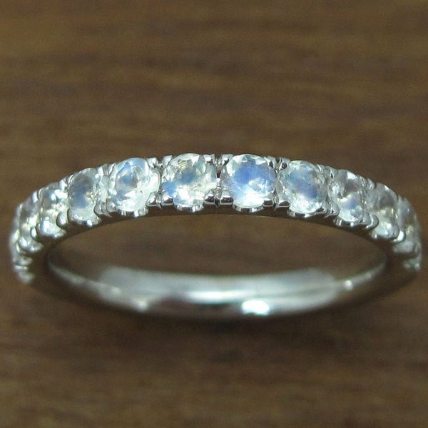 Moonstone Eternity Band, Eternity Wedding Band, Moonstone Wedding Ring, Moonstone Wedding Band, Moonstone Engagement Ring, Promise Ring