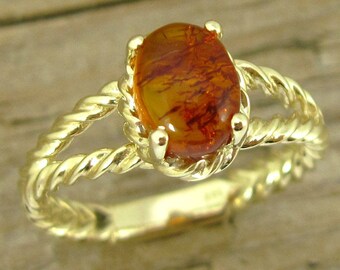 Genuine Amber Ring, Golden Amber Ring, Natural Baltic Amber Stone, Statement Ring, Gold Gemstone Ring, Natural Amber Ring, Unique Gold Ring