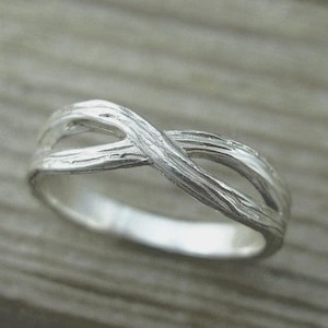 Infinity Twig Branch Ring, Tree Branch Silver Ring, Promise Organic Nature Inspired Ring, Wedding band