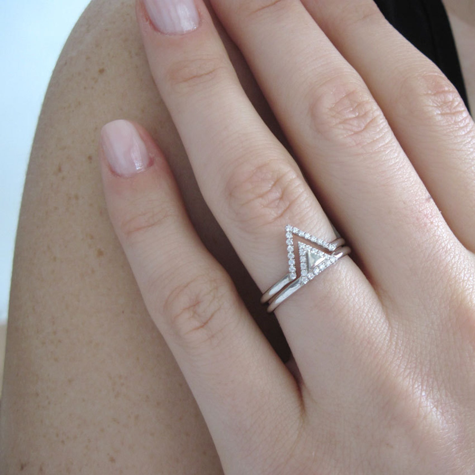 Diamond Engagement Ring Set Diamond Bridal Set Diamond Etsy