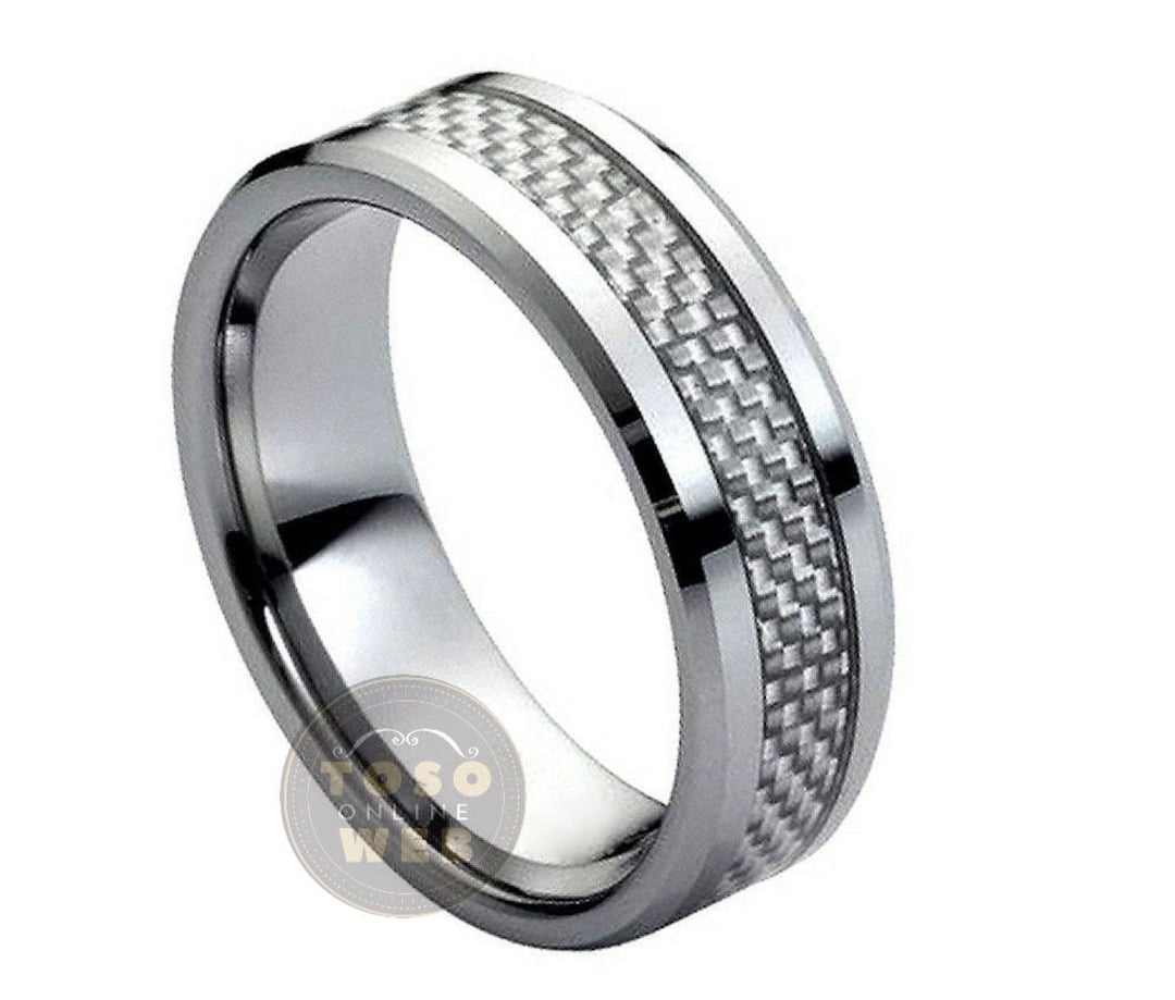 Metal Masters CO. Anillo De Tungsteno Negro Para Hombre, Alianza De Boda De Madera Roja, 0.315 In, Ajuste Cómodo, Metal, Tungsteno, Carburo De Tungsteno, Madera, Sin Piedras Preciosas