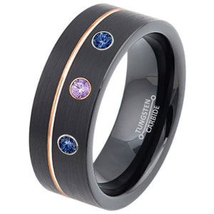 Personalized Orders - Wedding Bands with Gemstones - Comfort Fit Rings