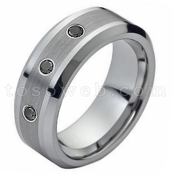 Gioiello Uomo ATOP Fascia Band Anello In Carburo Di Tungsteno Nero Per Uomo - Fascia Matrimonio, Stile Cupola, Senza Pietre Cordino Thai - Foto 7