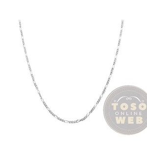 16inch - 20inch 1.7mm Sterling Silver Figaro 050 Chain, .925 Sterling Silver Ladies Figaro Chain w/ Spring Lock Type