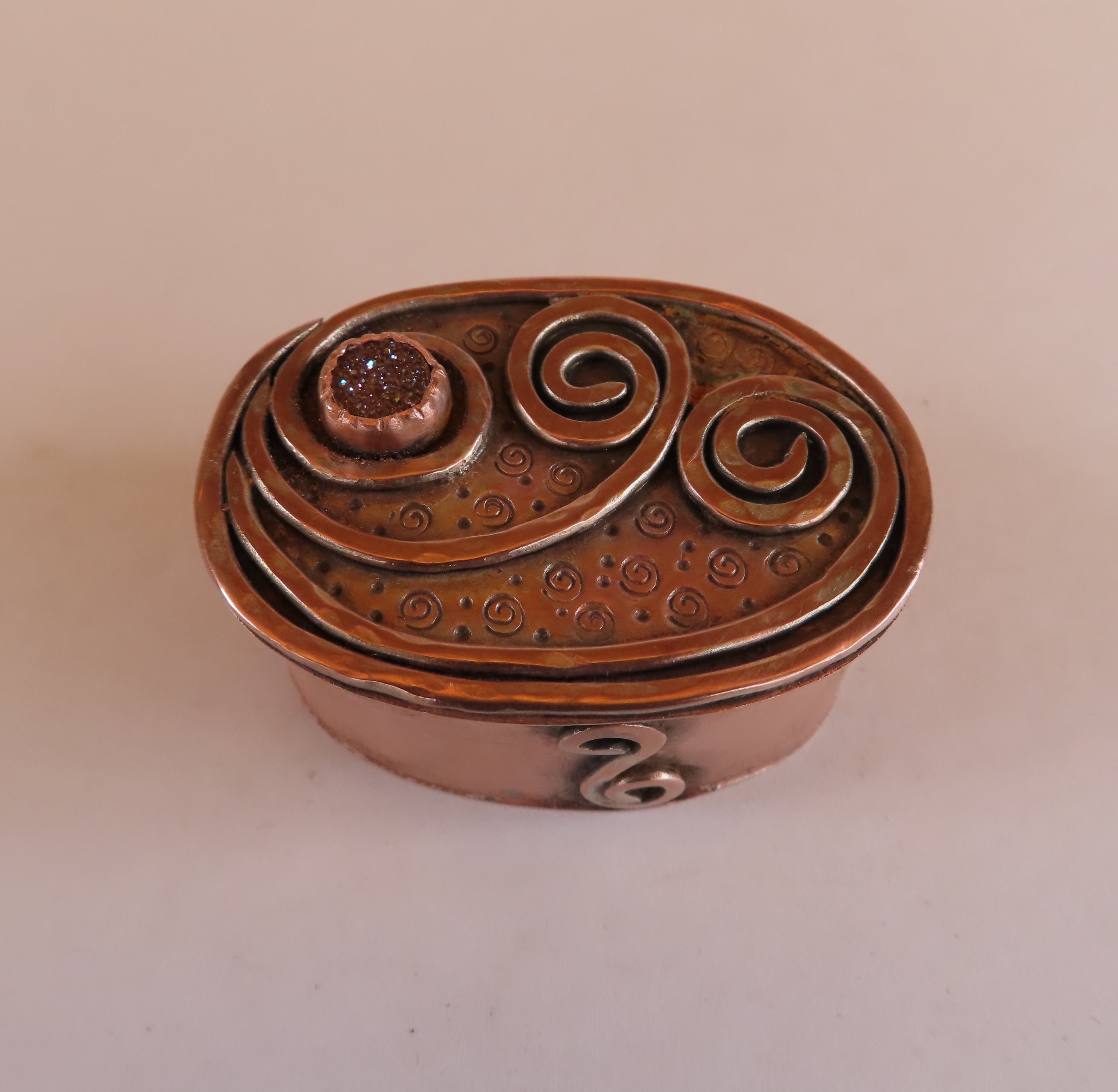 Fogcroll Jewelry Organizer Box Antique Imitation Copper Latch