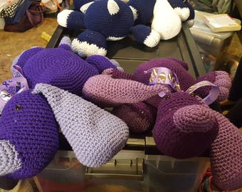 Purple stuffed puppy