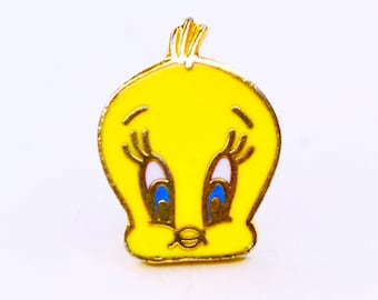 ENKEL Vintage Stämplad 1991 Tweety Bird Örhänge