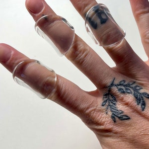 Tall Oval Shaped Clear Plastic Statement rings