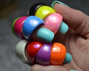 Vintage Metallic Plastic Statement Rings