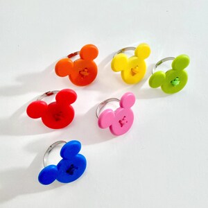 Handmade Upcycled Vintage Mickey Mouse Statement Adjustable Rings image 1