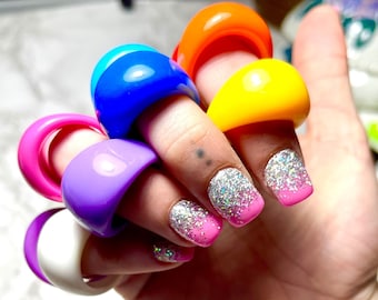 Vintage Bright Thick Plastic Statement Rings