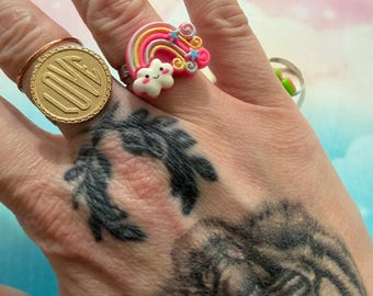 Kawaii Statement Rings: Adjustable, Charms, [You Pick!]