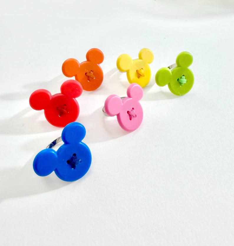 Handmade Upcycled Vintage Mickey Mouse Statement Adjustable Rings image 2