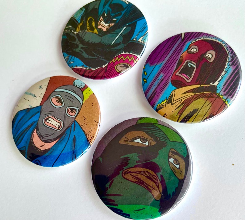 Handmade 2.25” 1994 Batman & Robbers Comic Book Pinback Button Pins - Etsy