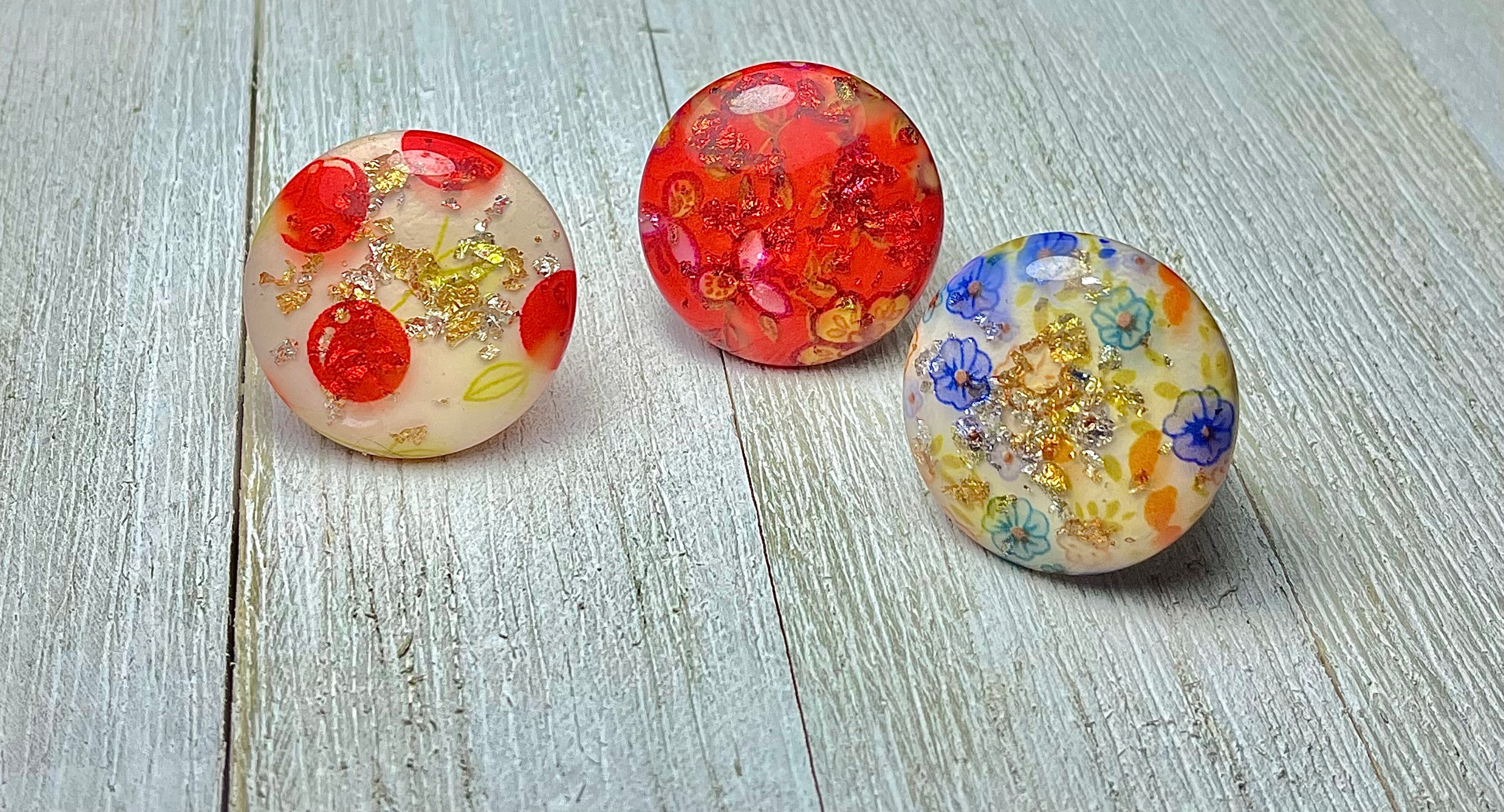 Thick Plastic Rings Rings Large Circular Thick Plastic Statement Rings With Floral Pattern - Etsy