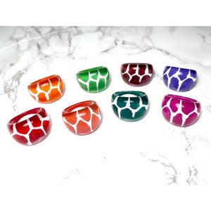 Vintage Lucite Tortoise Shell Patterned Rings
