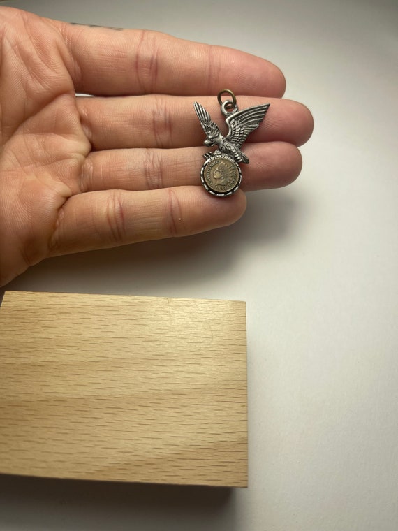 Vintage Silver-tone Eagle Holding 1903 Mini Indian Penny - Etsy