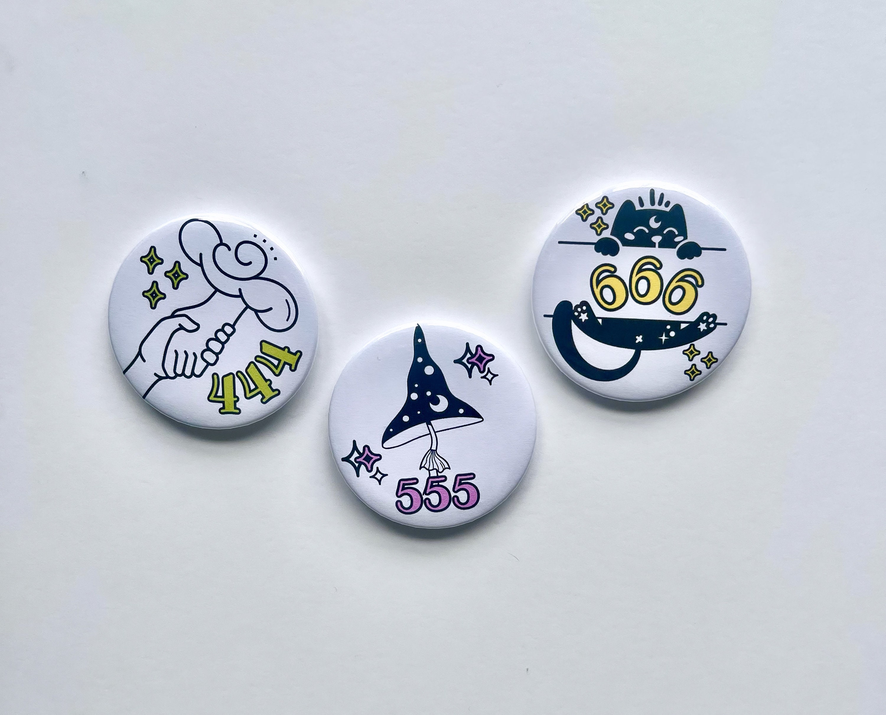 Angel Numbers 111-999 Full Set Celestial Good Luck 2.25” Pin Back ...