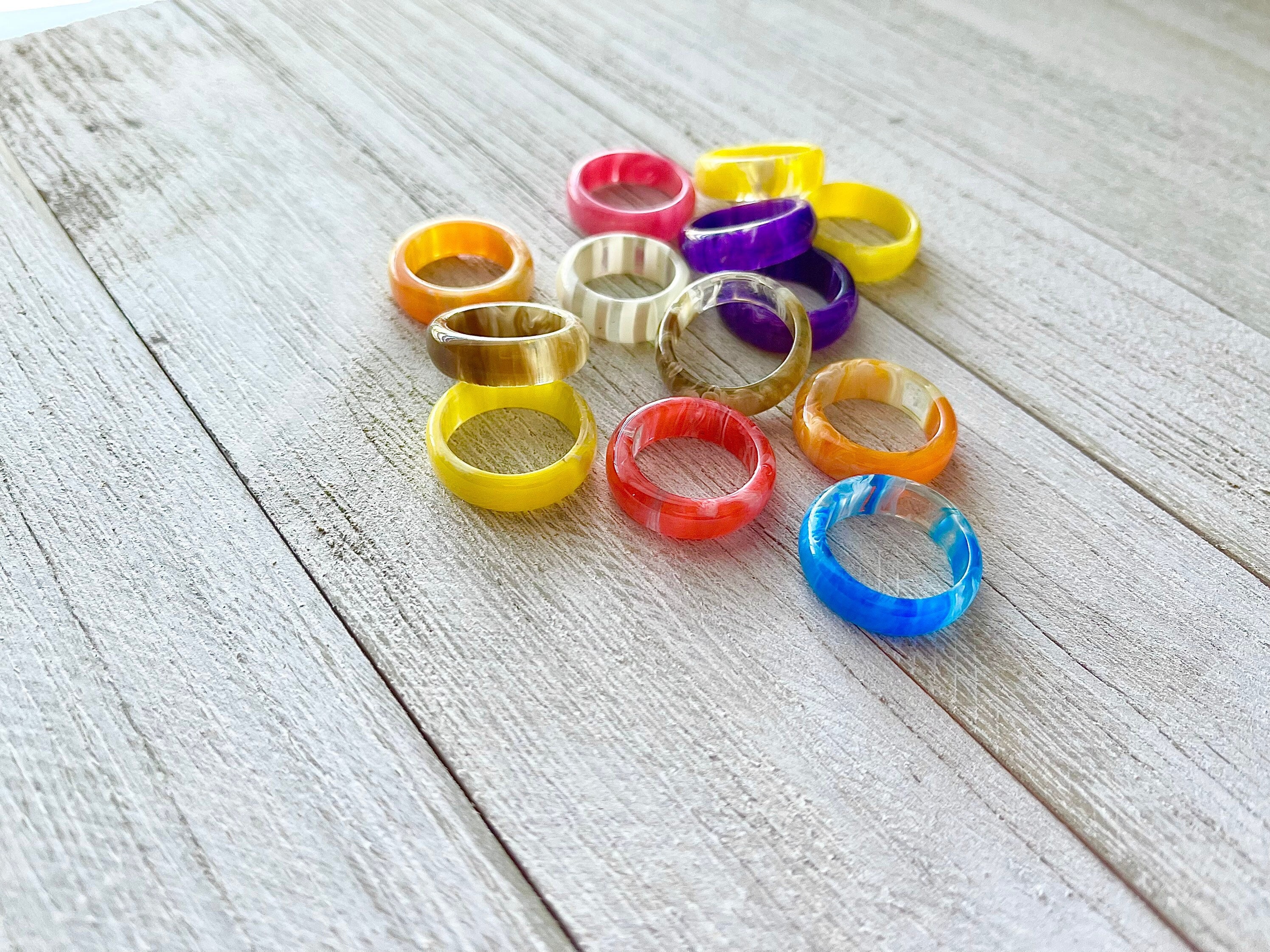 Vintage Multi-colored Plastic Band Ring