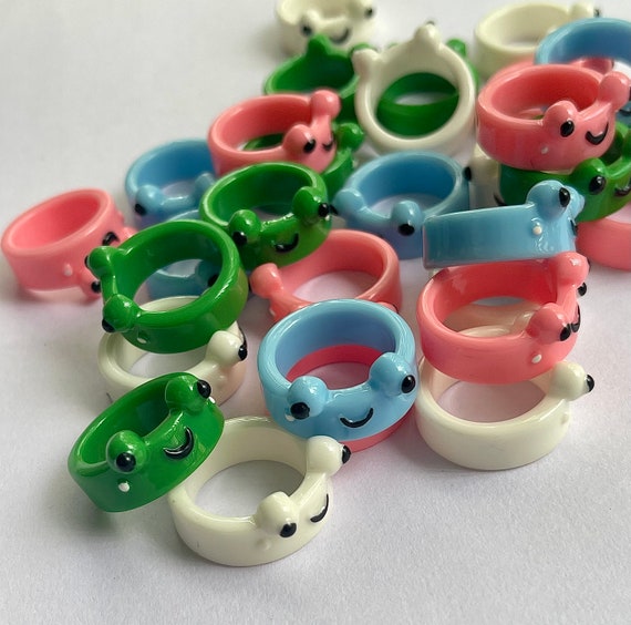 Kawaii y2k Plastic Frog Statement Rings - image 2