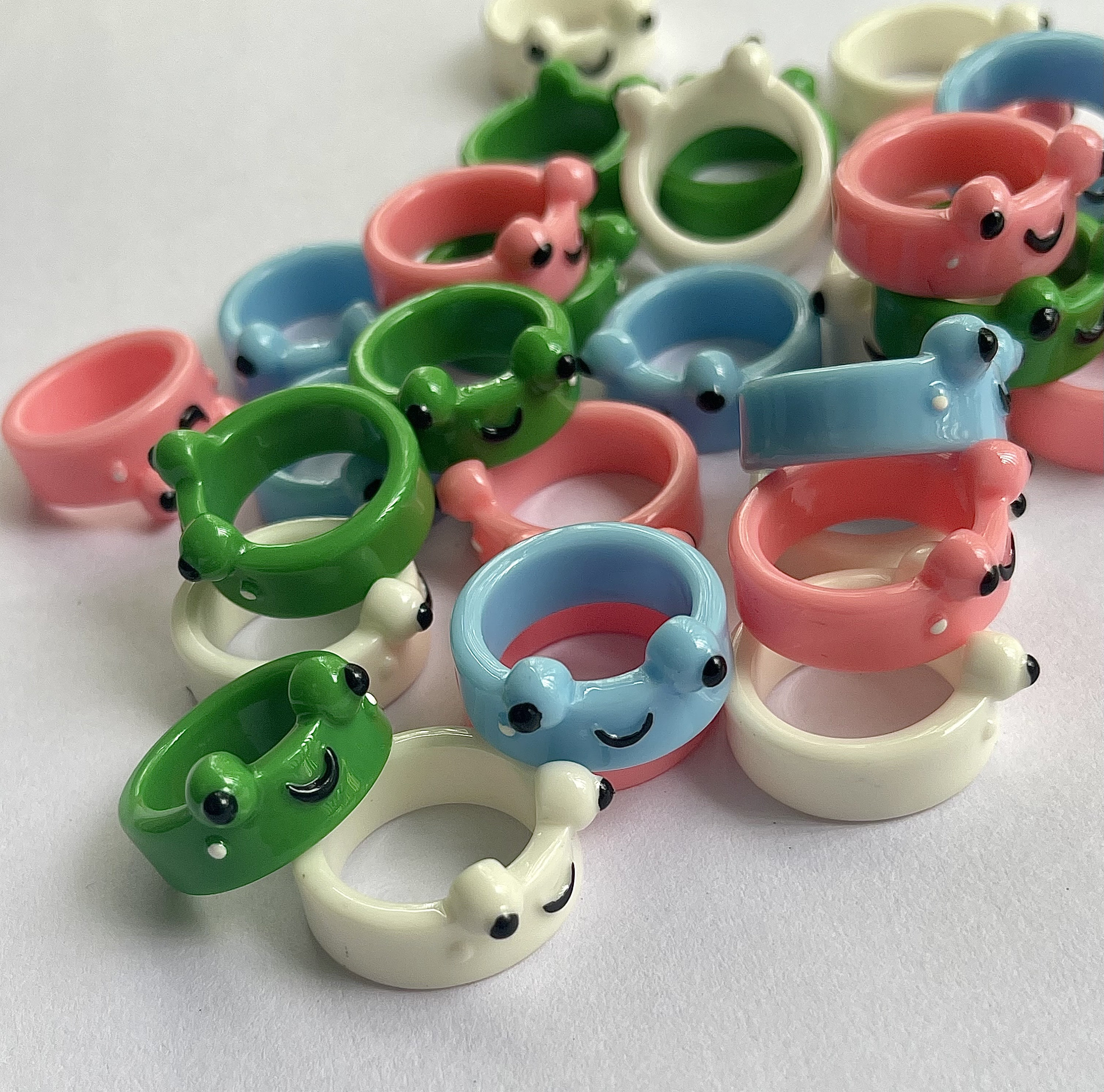 Kawaii Y2k Plastic Frog Statement Rings - Etsy
