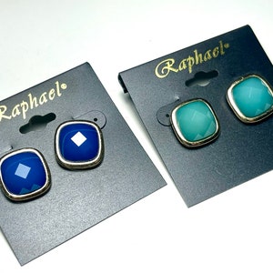 Turquoise/teal or Navy Blue &quot;Raphael&quot; Stud Earrings
