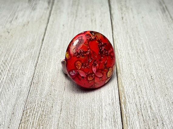 Large Circular Thick Plastic Statement Rings With… - image 8