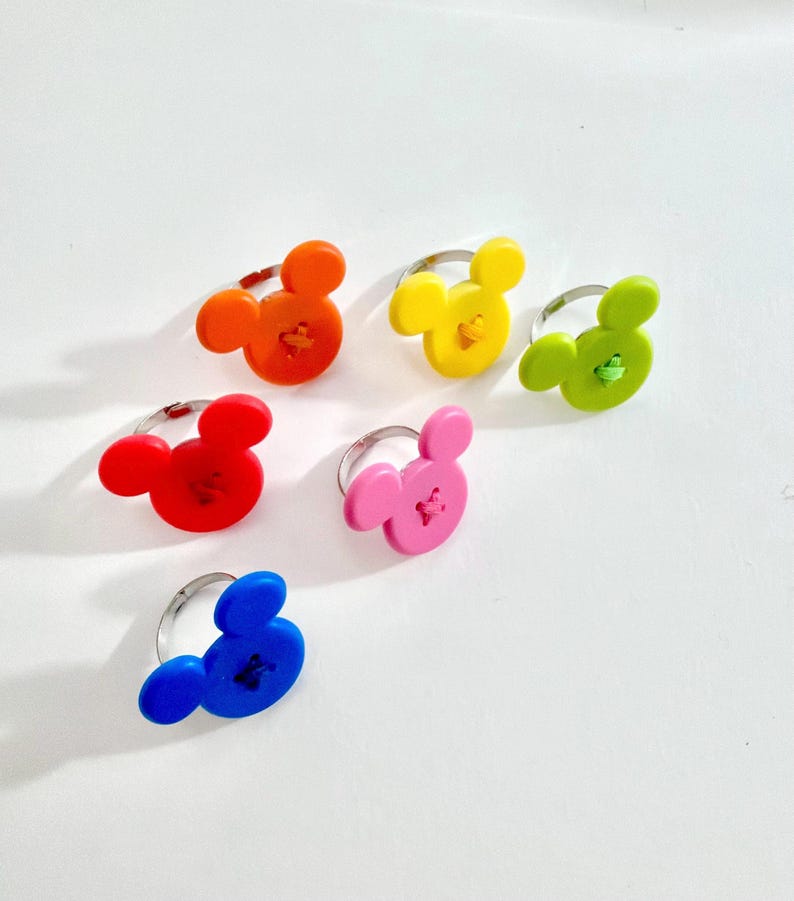 Handmade Upcycled Vintage Mickey Mouse Statement Adjustable Rings image 1