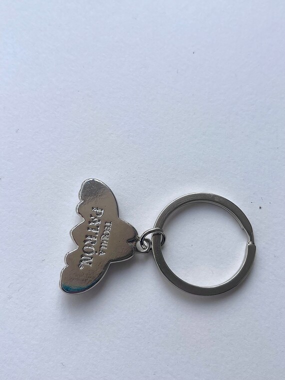 Patron stamped Bee Metal Keychain Gem