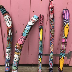 Talking sticks- Unique hand-painted Driftwood creations