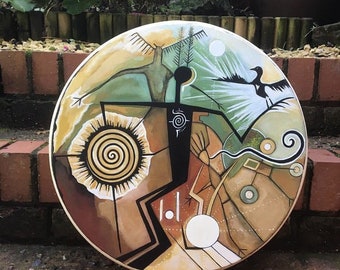 Shaman Drum - Ancestor Of All Realities. Traditionally handcrafted, individually hand-painted design. Paint to order.