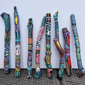 Unique & Quirky Hand-Painted Talking Sticks