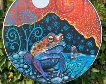 The Dreaming Toad Original Hand Painted  Shaman Drum