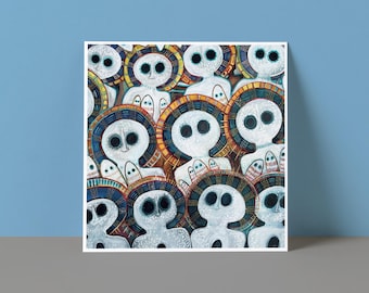 Folk Art Greeting Card | Original Artwork | Blank Inside | The Cosmos