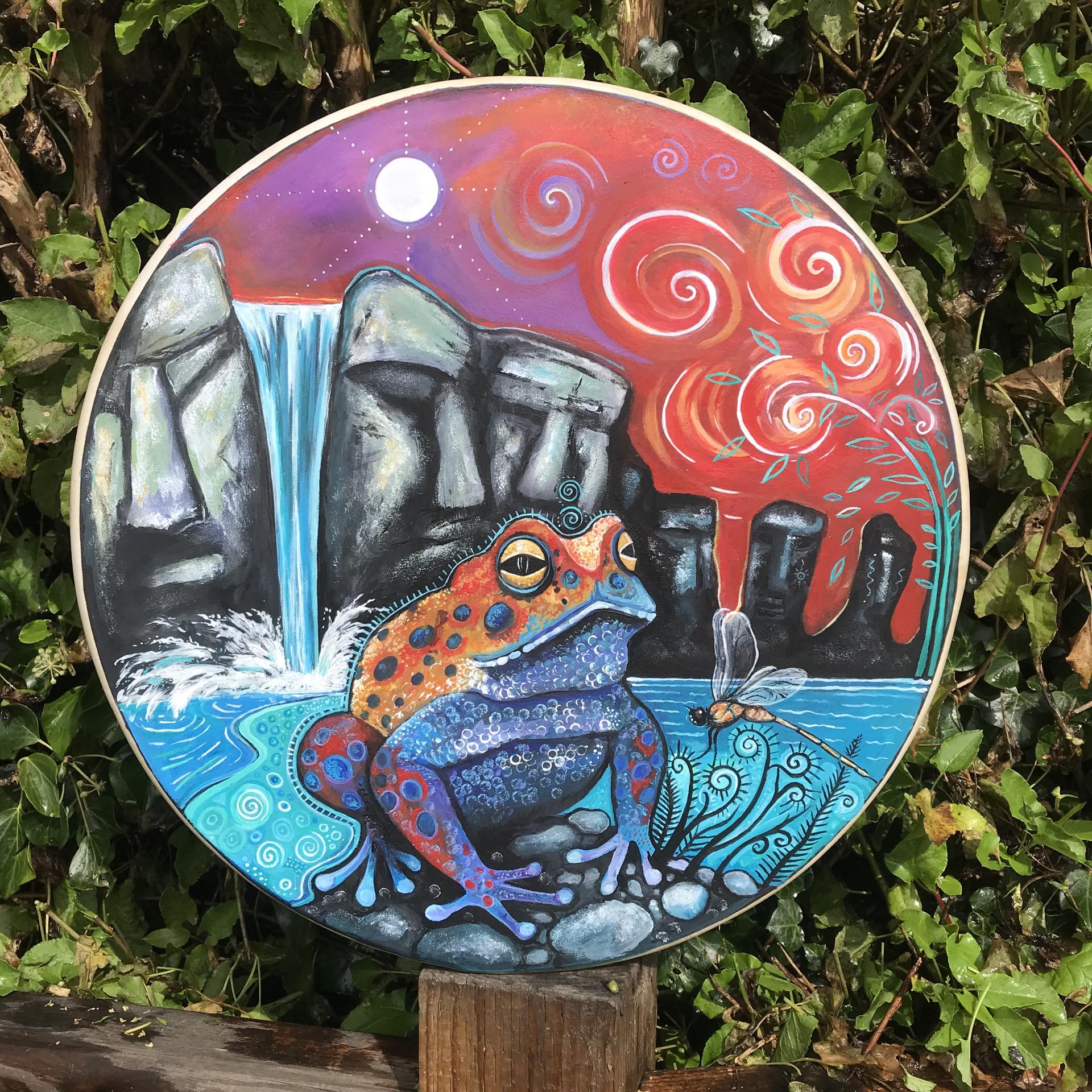 Shaman Drum - Rainbow Toad. Unique hand painted designs