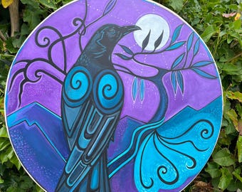 Raven Magic Hand Painted Shaman Drum