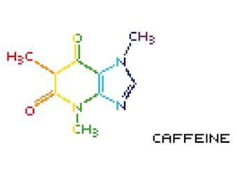 Caffeine molecule  - PDF cross stitch pattern