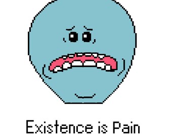 Mr. Meseeks "Existence is Pain" - PDF cross stitch pattern